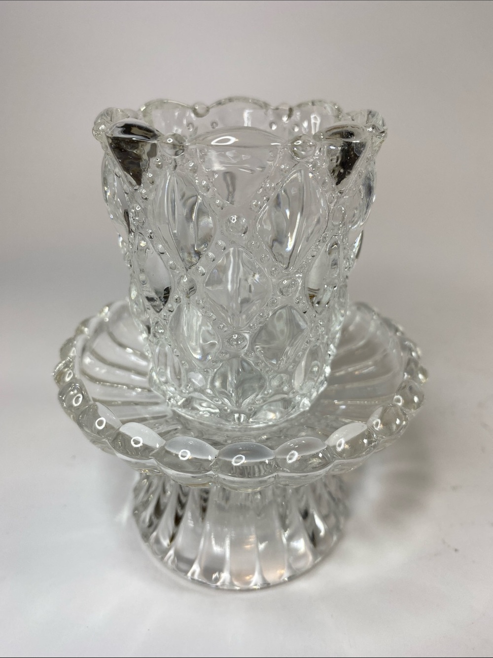 Vintage Partylite Quilted Crystal Candle Holder